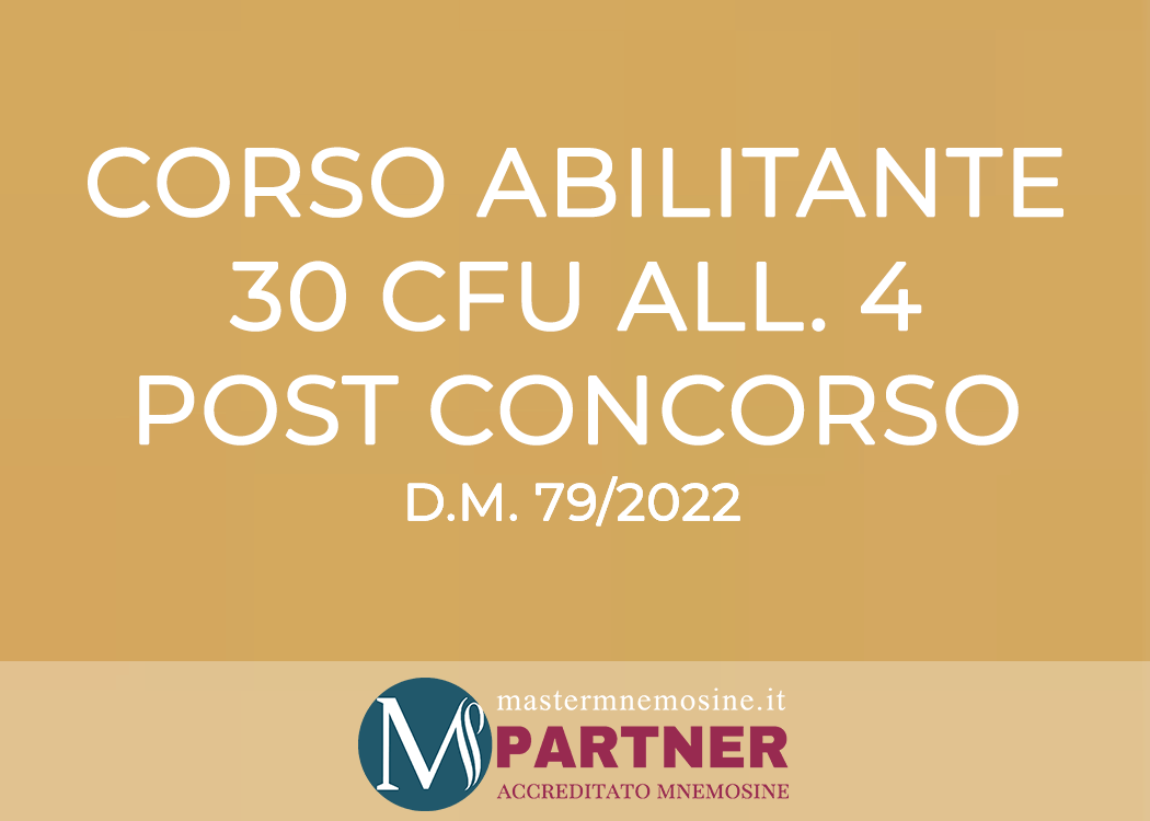 SCONTI E COUPON MNEMOSINE PER CORSO ABILITANTE All'INSEGNAMENTO 30 CFU ALLEGATO 4 POST CONCORSO DM 79/2022