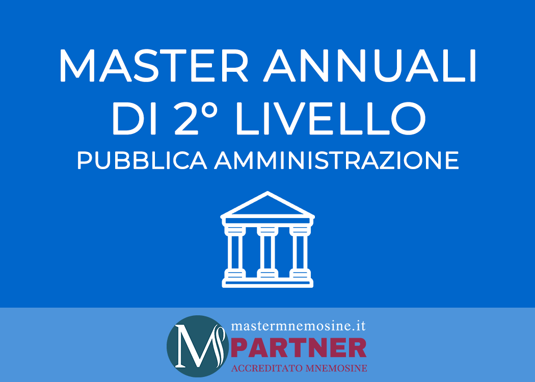 SCONTI E COUPON MNEMOSINE PER MASTER ANNUALI<br>DI 2° LIVELLO<br>PUBBLICA AMMINISTRAZIONE